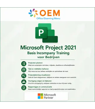 Microsoft Microsoft Project 365 Basis Cursus | Incompany Training voor Bedrijven