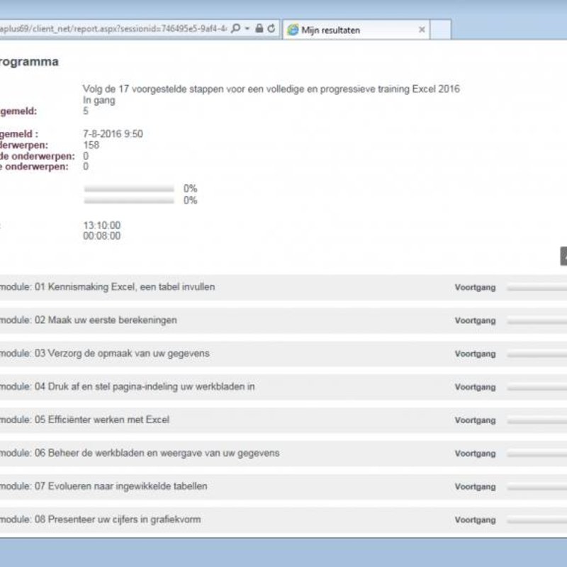 Excel 2016 Gevorderd E-Learning