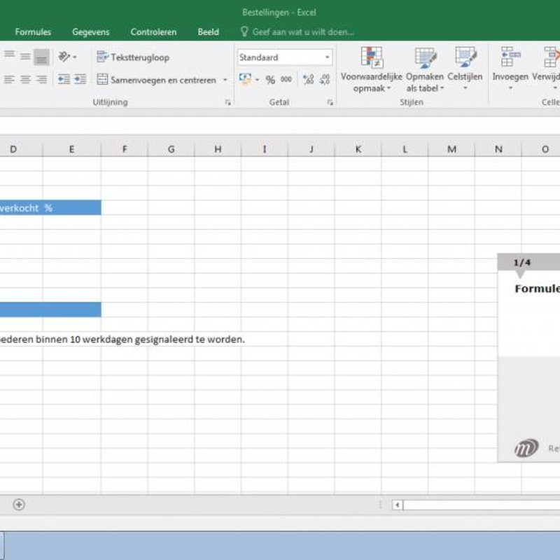 Excel 2016 Maatwerk E-Learning
