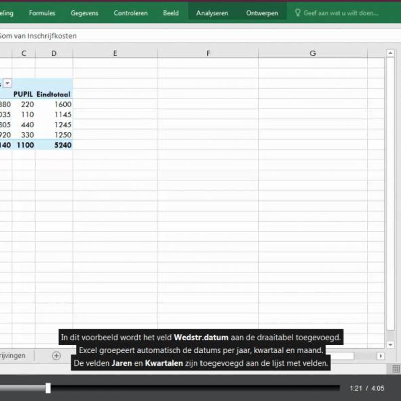 Excel 2016 Maatwerk E-Learning