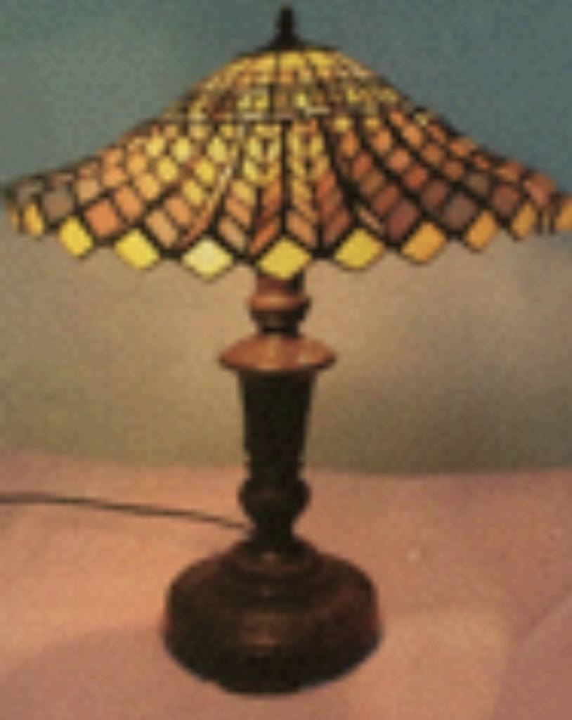 RoMaLux RML 7219 Tiffany Tafellamp met geplooide kap