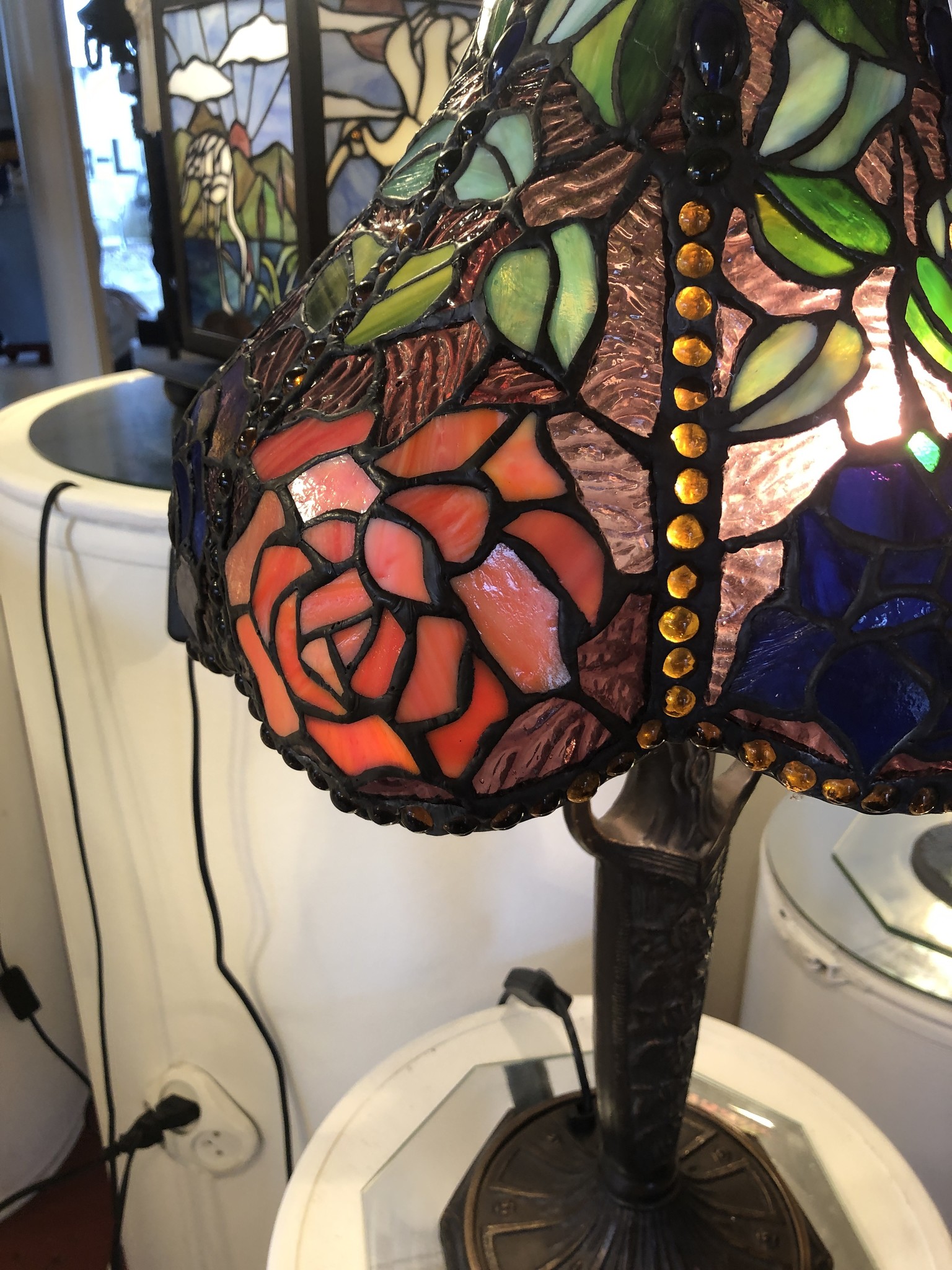 RoMaLux 5523 Ovale Tiffany Lamp