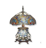 Demmerik 73 RML-143 Tiffany Tafellamp met verlichte voet en Libelles