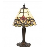 Demmerik 73 5991 Tiffany Tafellampje met rood bloemetje