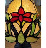 Demmerik 73 5991 Tiffany Tafellampje met rood bloemetje