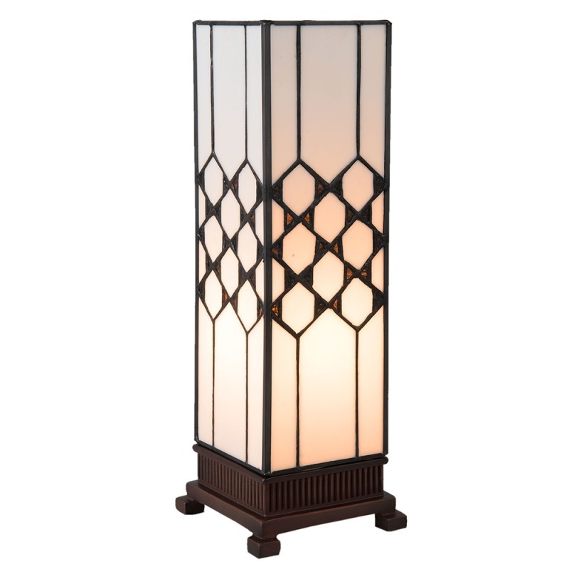 5888, Tiffany Tafellamp model Kubus wit