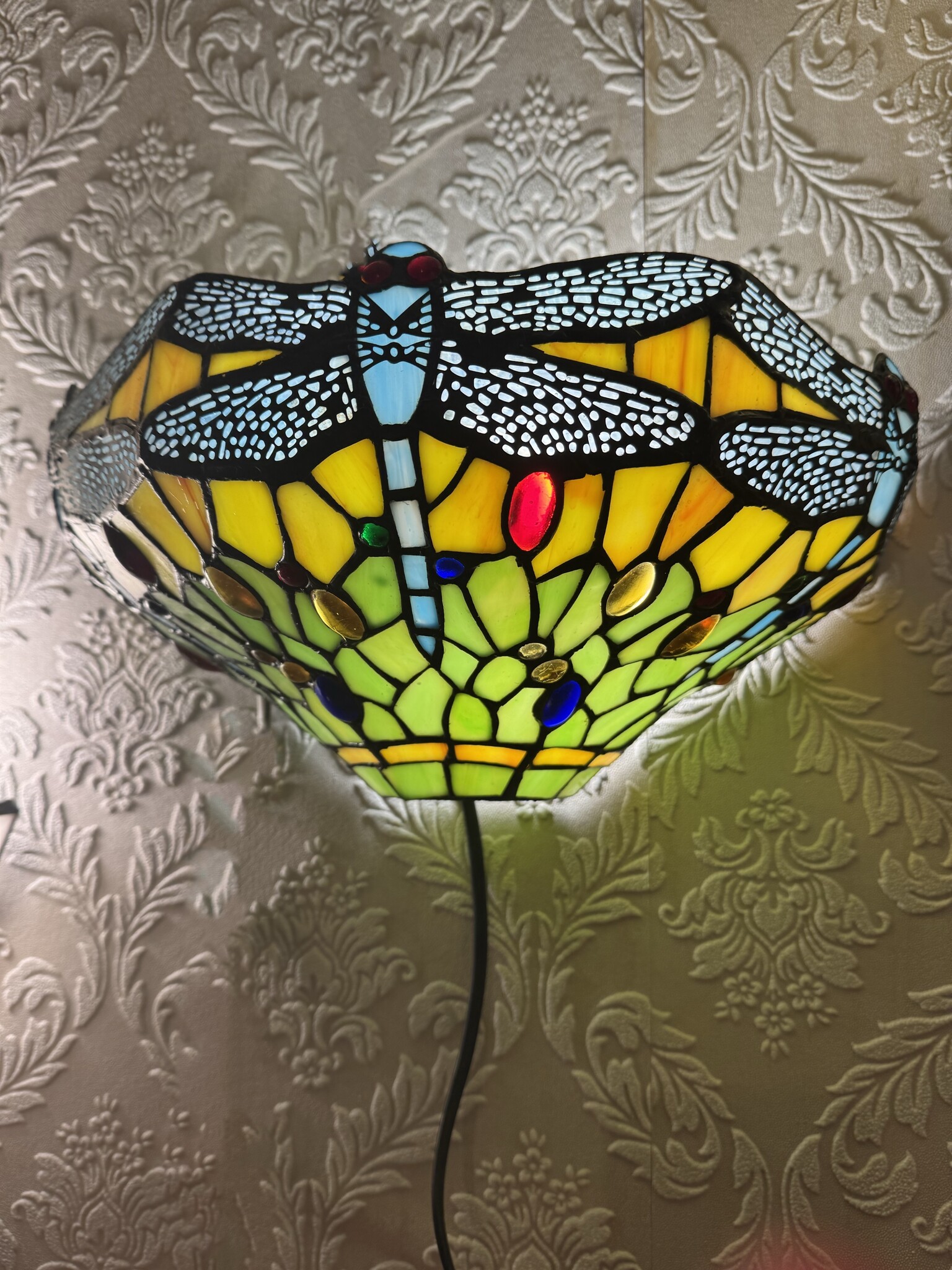 Demmerik 73 S05 Tiffany wandlamp met Libelles