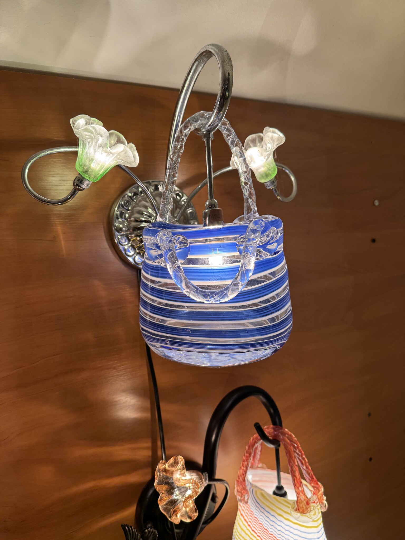 Demmerik 73 4801 tasje blauwe streep wand lamp