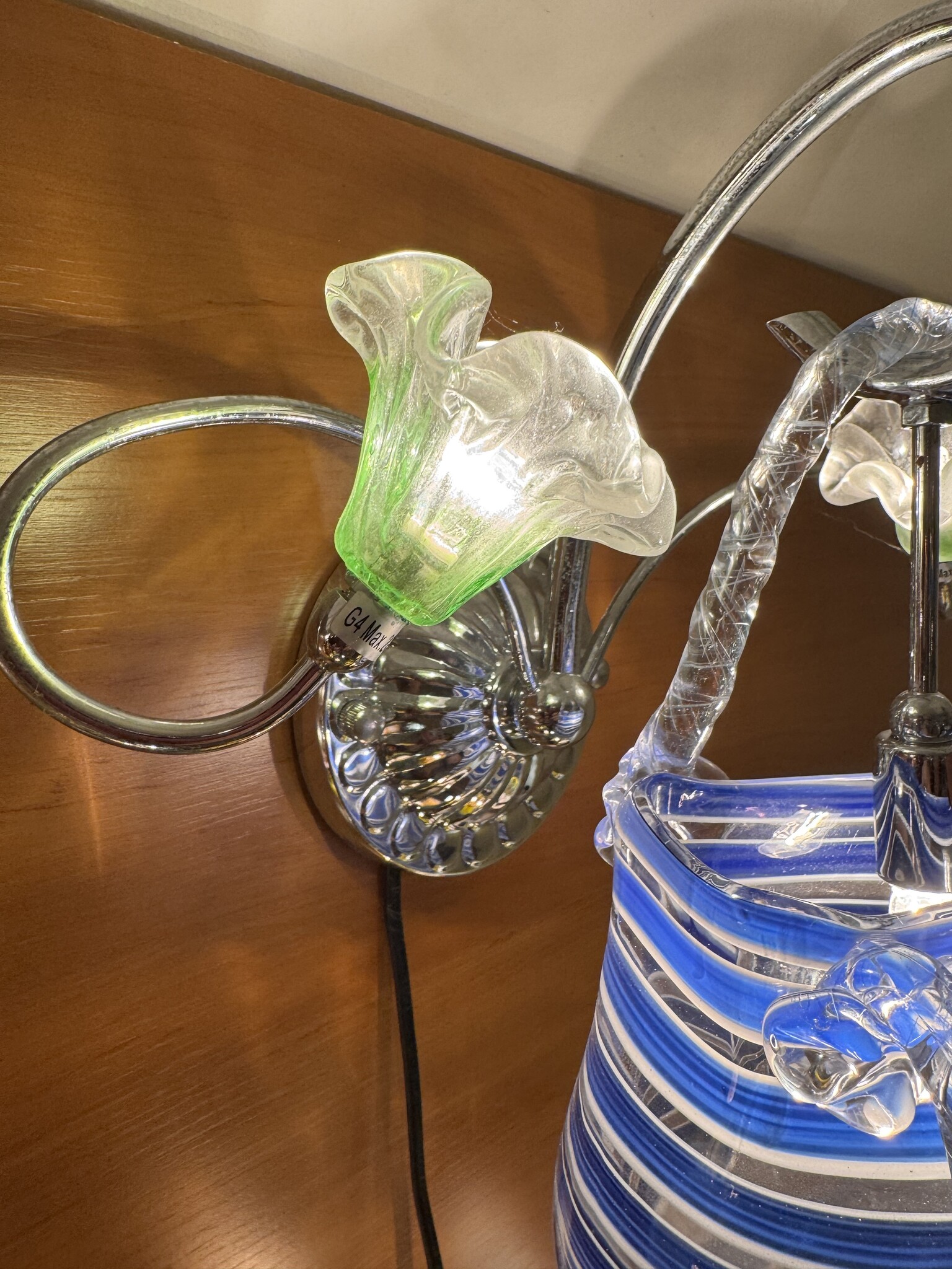 Demmerik 73 4801 tasje blauwe streep wand lamp