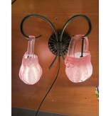 Demmerik 73 4806 wand lamp 2 glazen tasjes rose