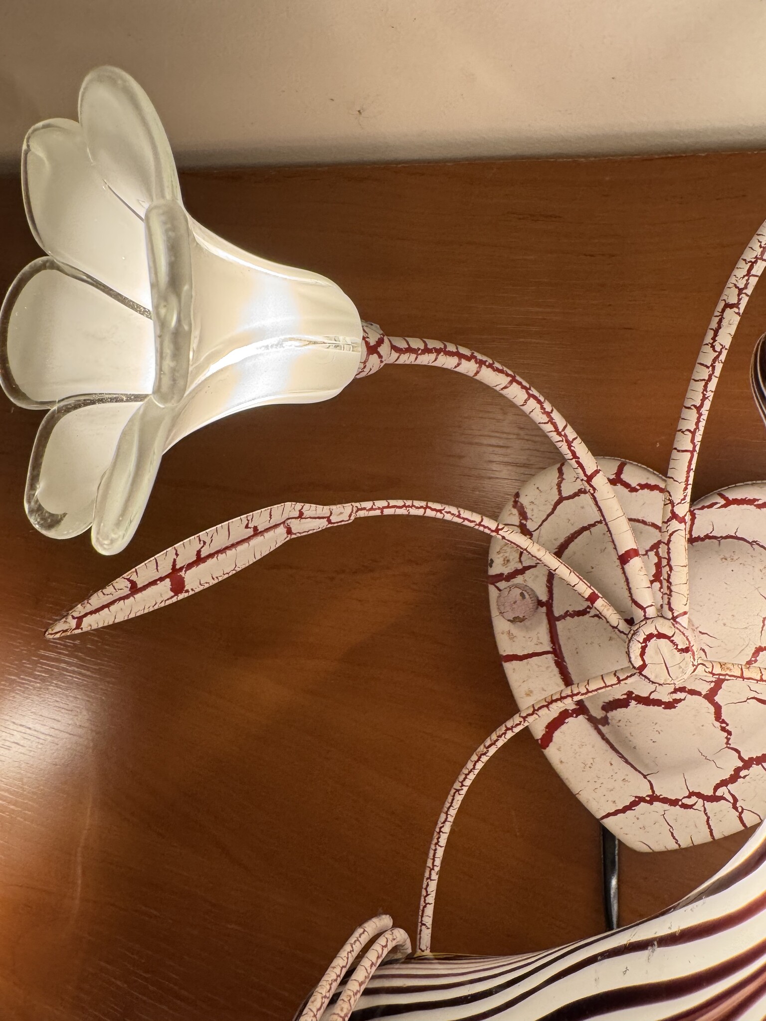 Demmerik 73 4807 wand lamp laars glas bruin/wit