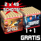 Specials/Mystique 1+1 GRATIS Space Troopers