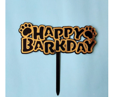 Doggi.nl Taart topper 'Happy Barkday'