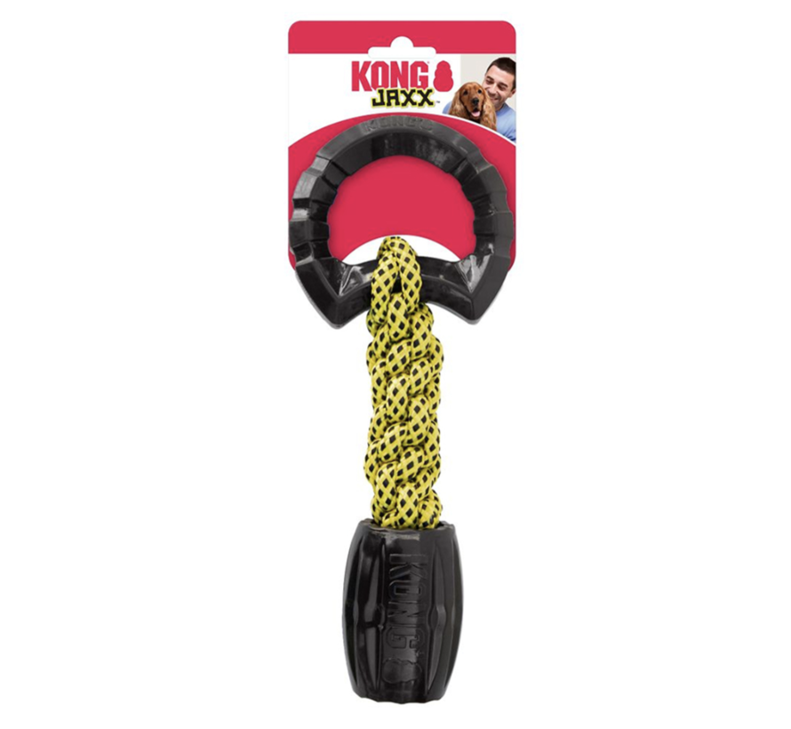 Kong jaxx braided tug zwart/geel