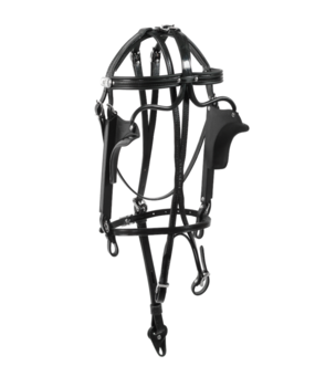 Racing Tack Hoofdstel leer met kleine oogkleppen