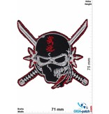 Nija Ninja -  Skull - black red