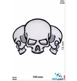 Totenkopf 3 Totenköpfe - Skull - weiss