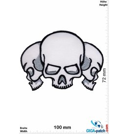 Totenkopf 3 Skulls - white