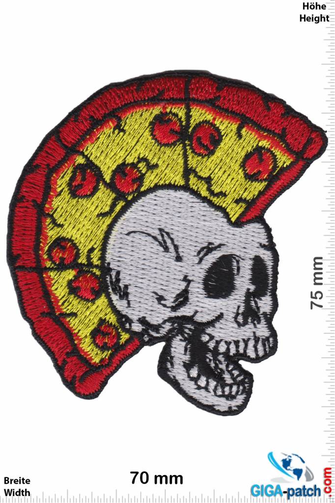 Pizza Totenkopf Irokese mit Pizza