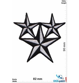 Stern 3 Star - silber / schwarz