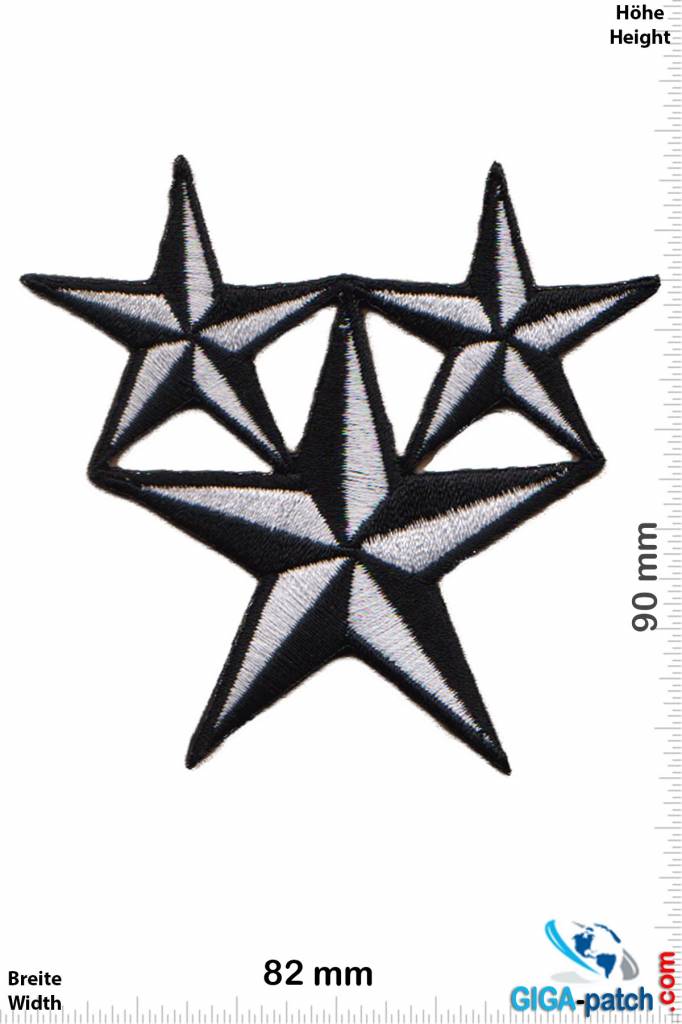 Stern 3 Star - silber / schwarz