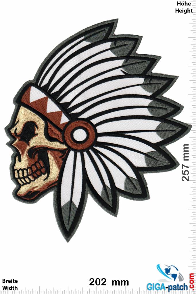 Indian Skull Indian Chief - Totenkopf Indianerhäuptling  - 26 cm - BIG