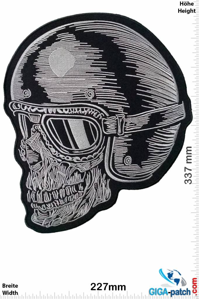 Bikerpatch Skull Helmet- Cafe Racer - 32 cm