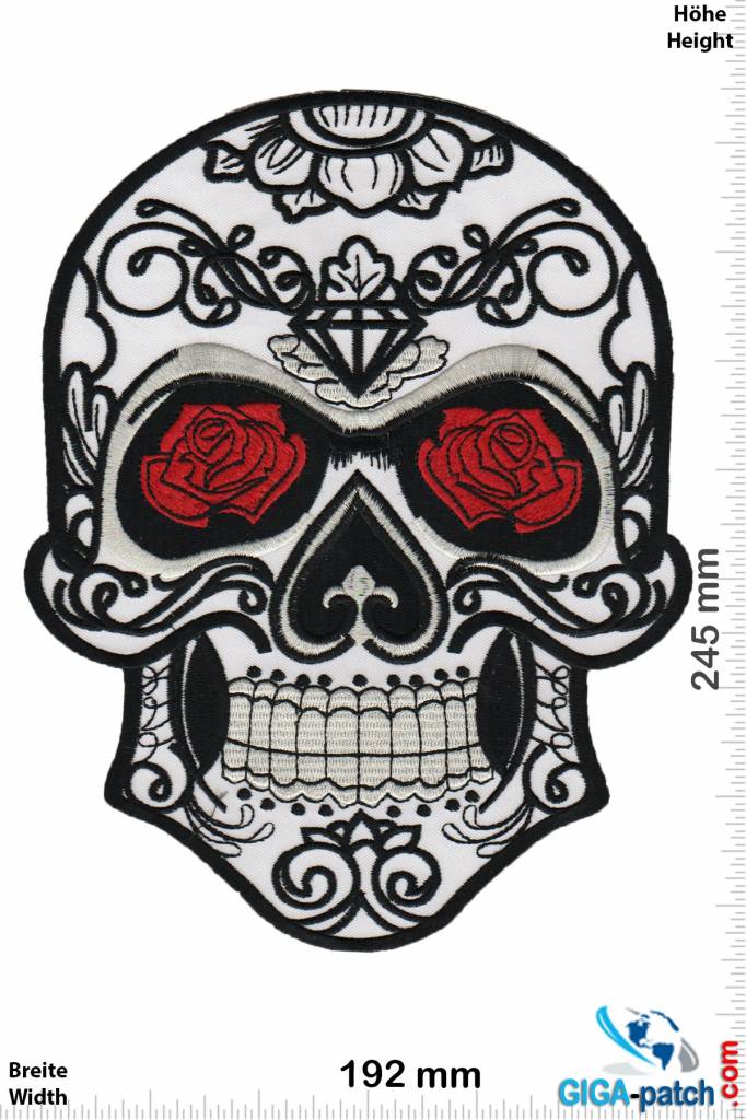 Muerto Skull - Muerto- - rose - weiss -  24 cm