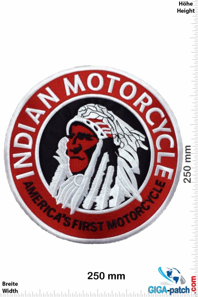 Indian Indian Motorcycles - America's First Motorcycle - round - Schrift- 25 cm
