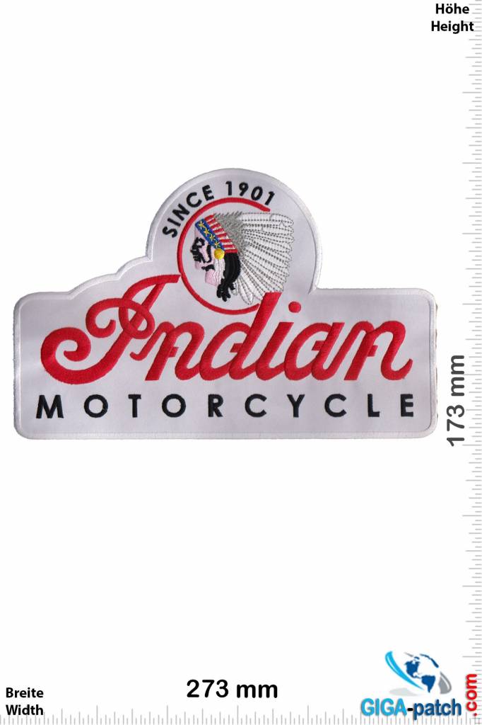 Indian Indian Motorcycles- Since 1901 - white - 27 cm