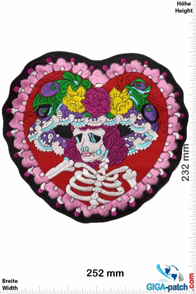 Skull Skullsweetie - Totenkopf Herz - Old School  - 25 cm - BIG