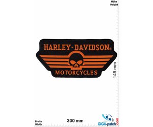 Harley Davidson - Harley Davidson - Skull - silver- Patch - Back Patches -  Patch Keychains Stickers -  - Biggest Patch Shop worldwide