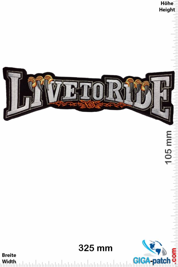 Biker Live to Ride - Schrift -  32 cm - BIG