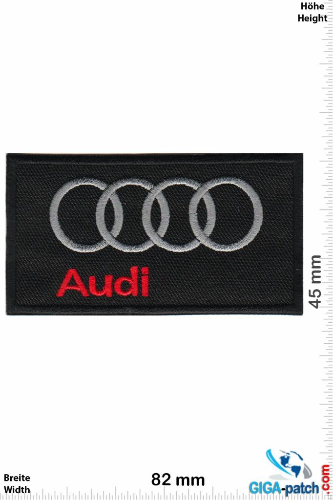 Audi Audi - schwarz rot -Quadrat