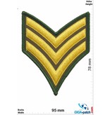 Sergant Sergeant Abzeichen 3 Streifen - gold  grün