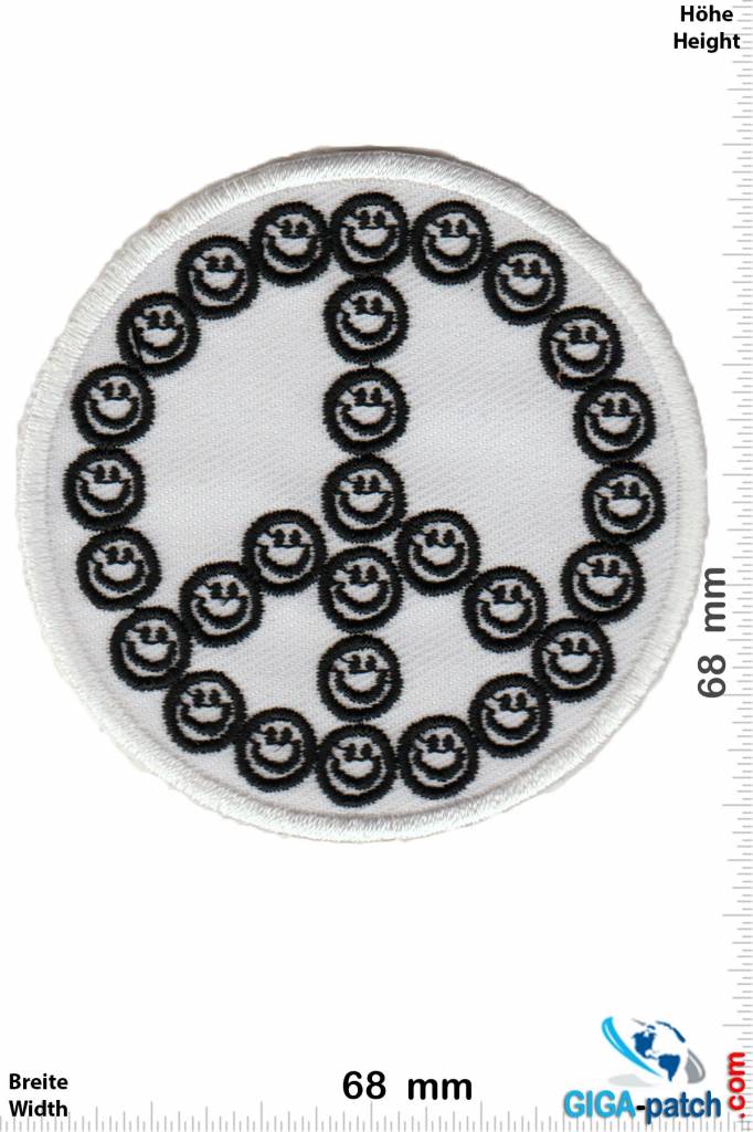 Frieden Peace - Smiley - black white