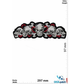 Totenkopf Skull head chain  - 5 Skrulls - Pirate -  29 cm - BIG
