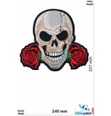 Totenkopf Totenkopf - Skull - with 2 Rose - 24 cm - BIG