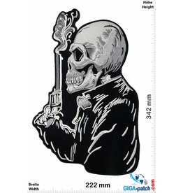 Totenkopf Skull - smoking Gun - 34 cm BIG