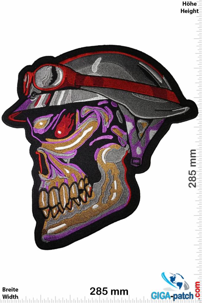 Cafe Racer Skull Helmet- Cafe Racer - purple - 28 cm