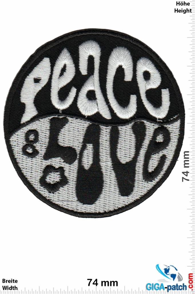 Frieden Peace & Love - schwarz weiss