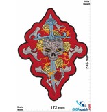 Skull Skull - sword - red  - 23 cm - BIG