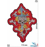 Skull Totenkopf - Schwert - rot  - 23 cm - BIG