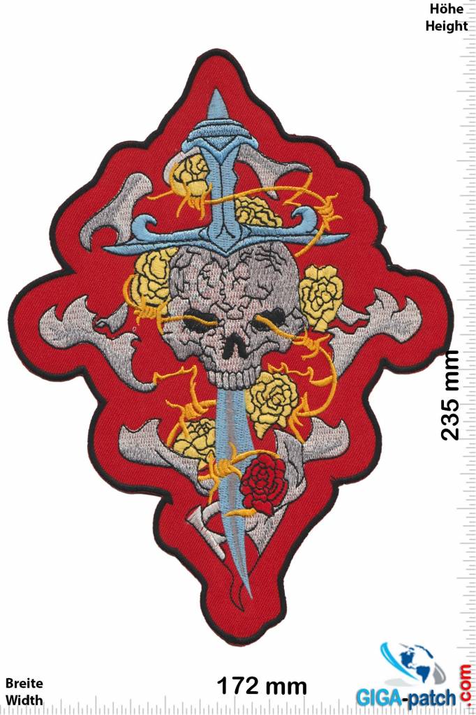 Skull Skull - sword - red  - 23 cm - BIG