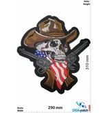 Cowboy Skull Cowboy with 2 Colts- Totenkopf - 24 cm - BIG