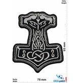 Wikinger Mjölnir - black silver - big -  Viking - Thor Hammer - Loki Odin