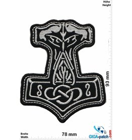 Wikinger Mjölnir - black silver - big - Wikinger - Viking - Thor Hammer - Loki Odin