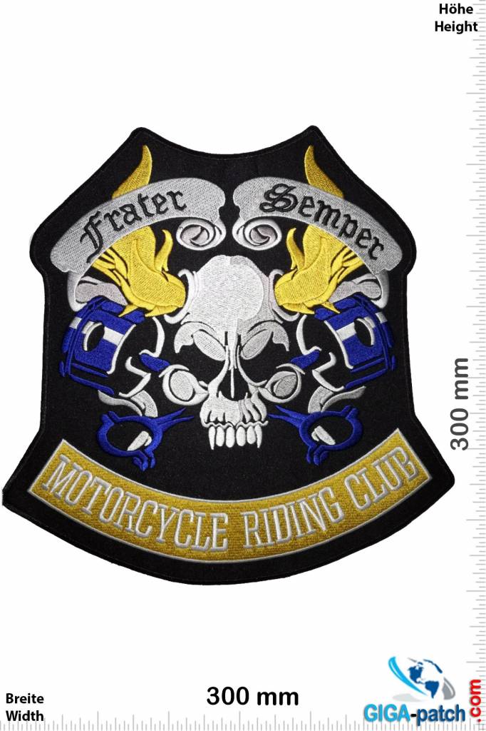 Skull Frater Semper - Motorcycle Riding Club - 30 cm - BIG