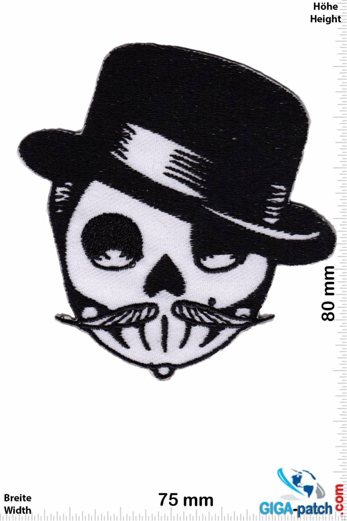 Totenkopf Skull - cylinder and mustache - Oldschool