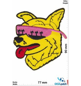 Fun Cool Dog with Sunglass - yellow pink